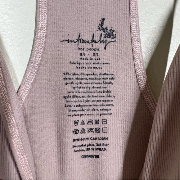 Free People Intimately Womens Move Along Ribbed Bodysuit Neutral Size M/L - Picture 4 of 9